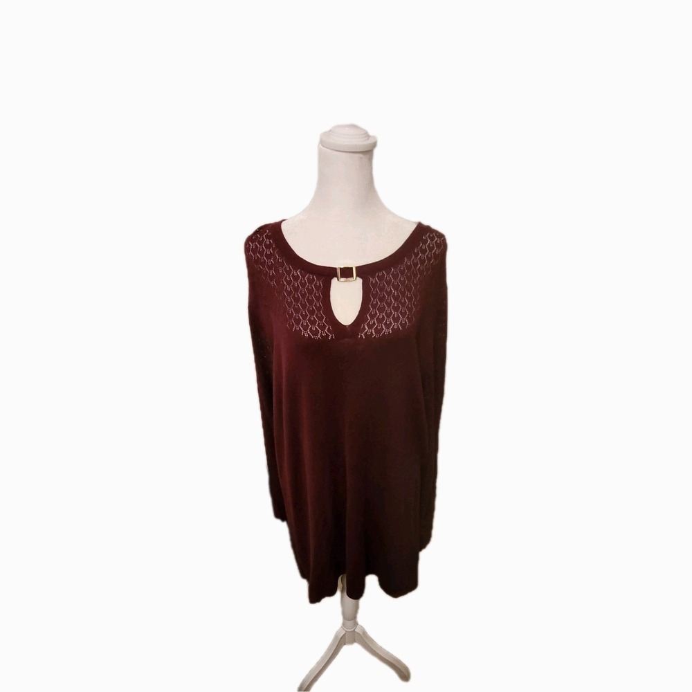 Catherines womens long sleeve lightweight cotton blend sweater 2X